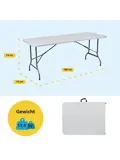 BRASQ Inklapbare Vouwtafel - 180x70x74cm