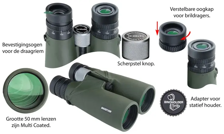 Verrekijker Zoom 10-20 x 50