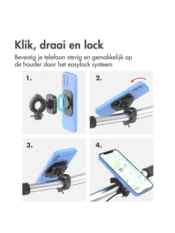Accezz EasyLock Telefoonhouder Fiets - Zwart