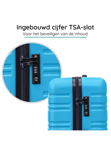 Reiskoffer L ABS 95L met TSA-slot en 360° wielen