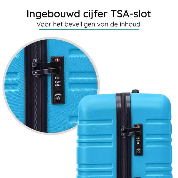 Kofferset S ABS 39L met TSA-slot en 360° wielen