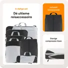 Compressie Packing Cubes – 6 stuks – Zwart