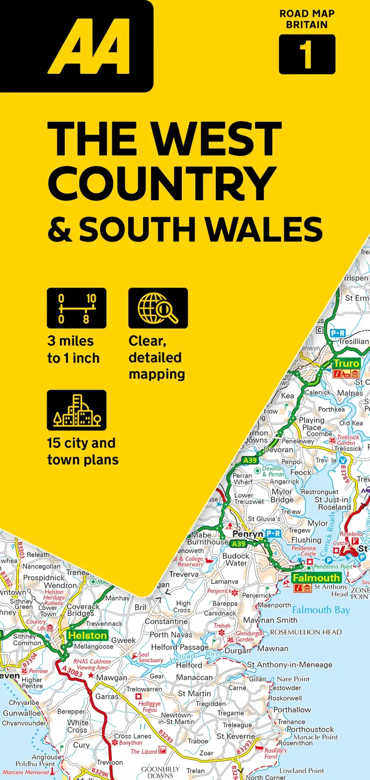 Wegenkaart 1 West Country & South Wales