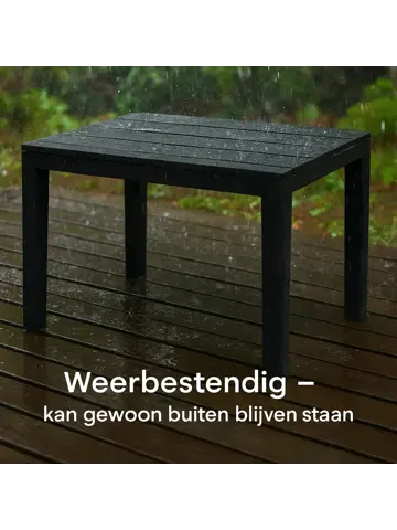 Bijzettafel Zwart - Tuintafeltje 60x39x45 cm