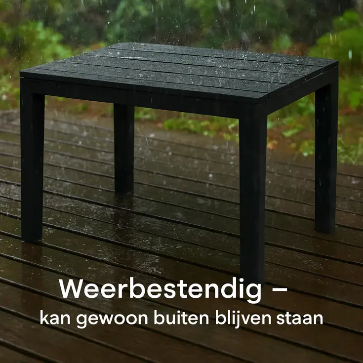 Bijzettafel Zwart - Tuintafeltje 60x39x45 cm