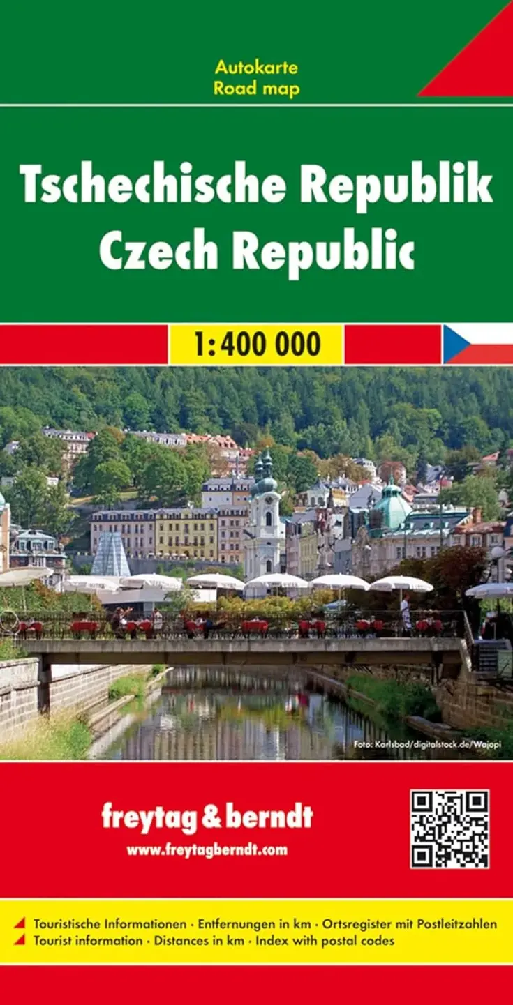 Wegenkaart Tsjechië 1-zijdig 1:400.000