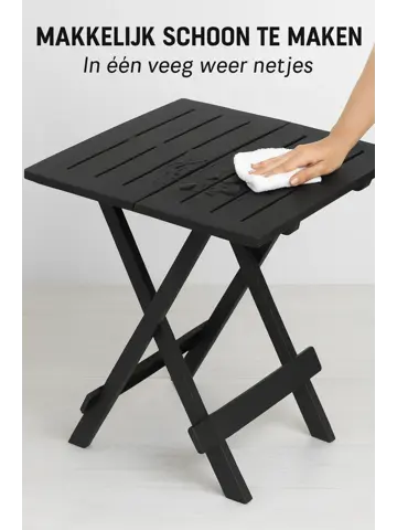 Inklapbare Bijzettafel zwart 43x45 cm