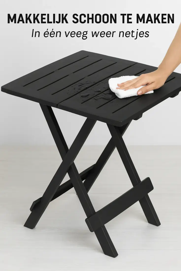 Inklapbare Bijzettafel zwart 43x45 cm