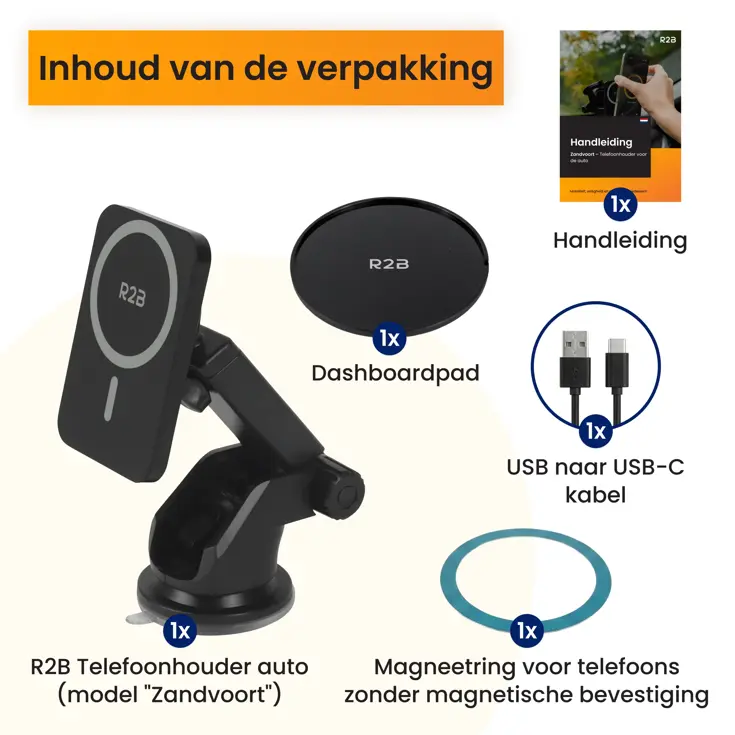 Telefoonhouder Auto Zuignap met Draadloze Oplader