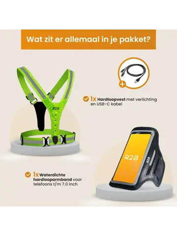 Hardloopvest oplaadbaar + Sportarmband