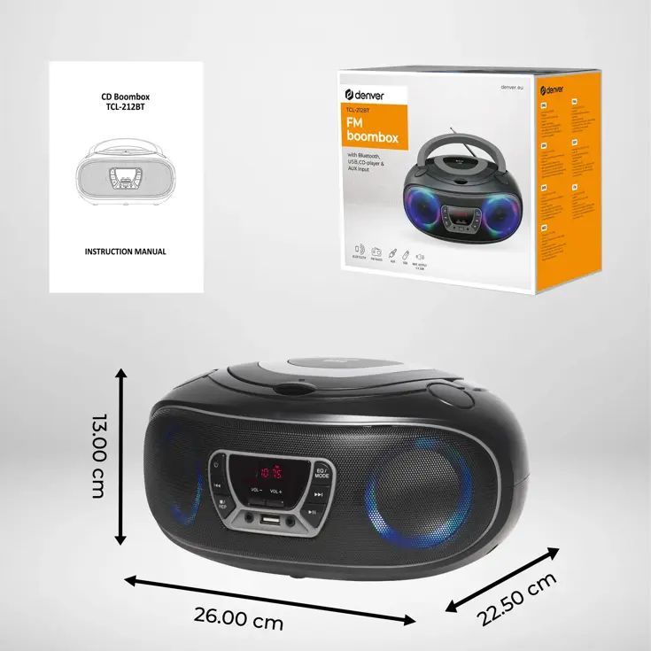 CD speler FM-Radio Bluetooth Lichteffecten