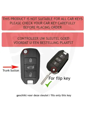 TPU Sleutelhoesje voor Peugeot zwart A3