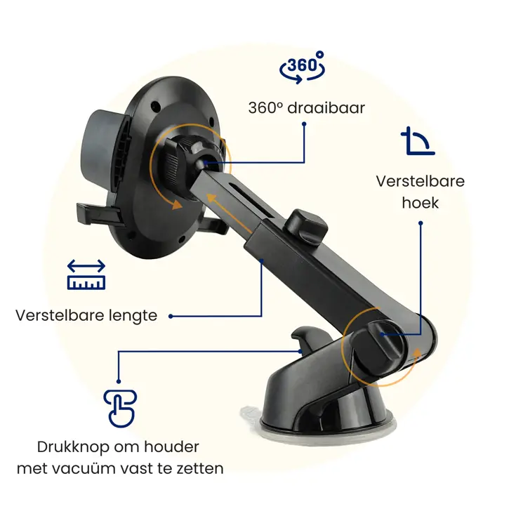 Telefoonhouder Auto voor Dashboard en Raam