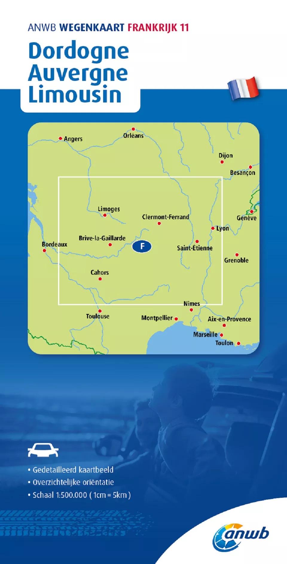 ANWB  Wegenkaart Dordogne, Auvergne, Limousin main product image