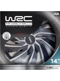 WRC Wieldoppen 14" - zilver/zwart 4 stuks