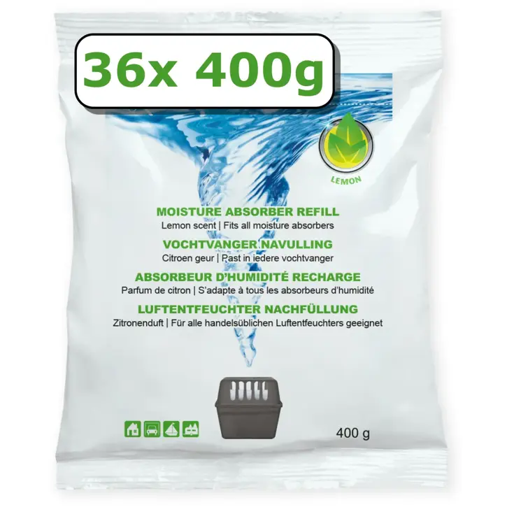 Vochtvanger navulling - 36x - 400 gram - citroen