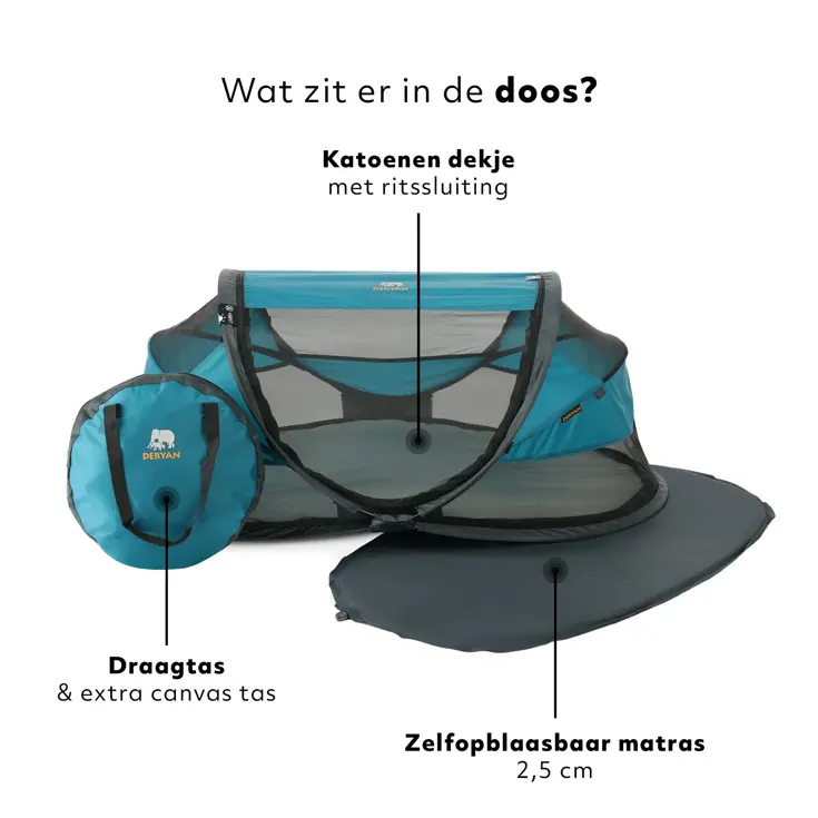 Baby luxe campingbedje - Zelfopblaasbare matras