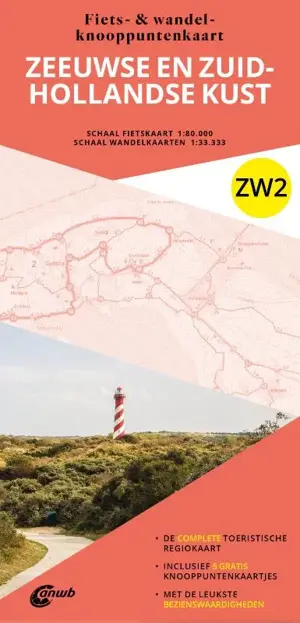 Fiets en wandelknooppuntenkaart ZW2 Zeeuwse en Zuid-Hollandse kust