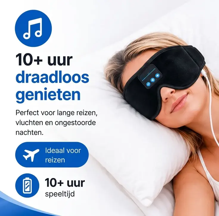 Slaapmasker Bluetooth 3D - Traagschuim Luxe