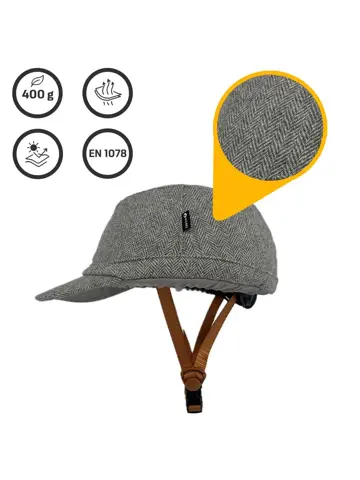 Vizorz SwitchCap fietshelm - Grey woolly cap