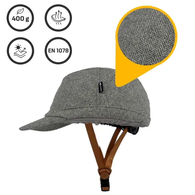 Vizorz SwitchCap fietshelm Grey woolly cap