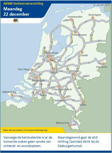 Verkeersverwachting maandag 22 december