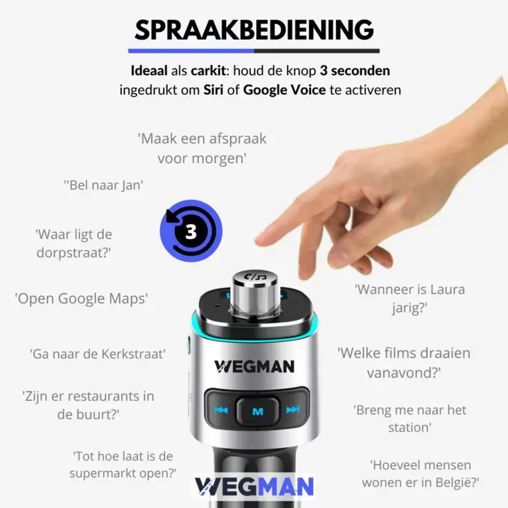 Wegman Bluetooth FM Transmitter - Carkit