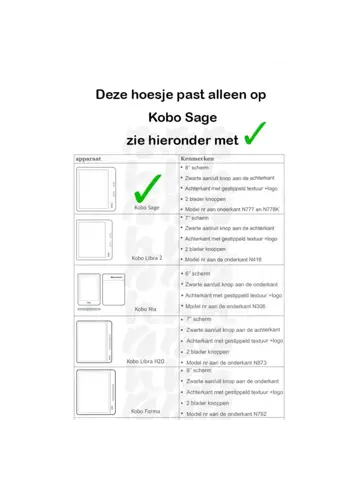 Ereader Hoesje - Slimfit Case Kobo Sage