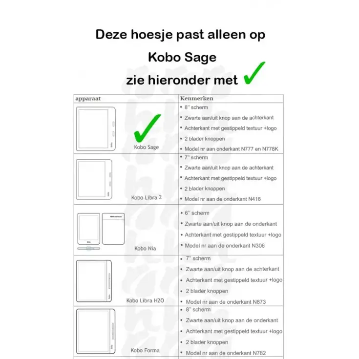 Ereader Hoesje - Slimfit Case Kobo Sage