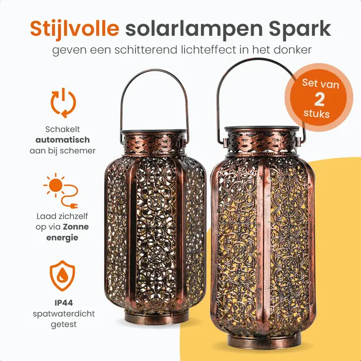 Solar Tafellamp Spark – 2 Stuks - LED