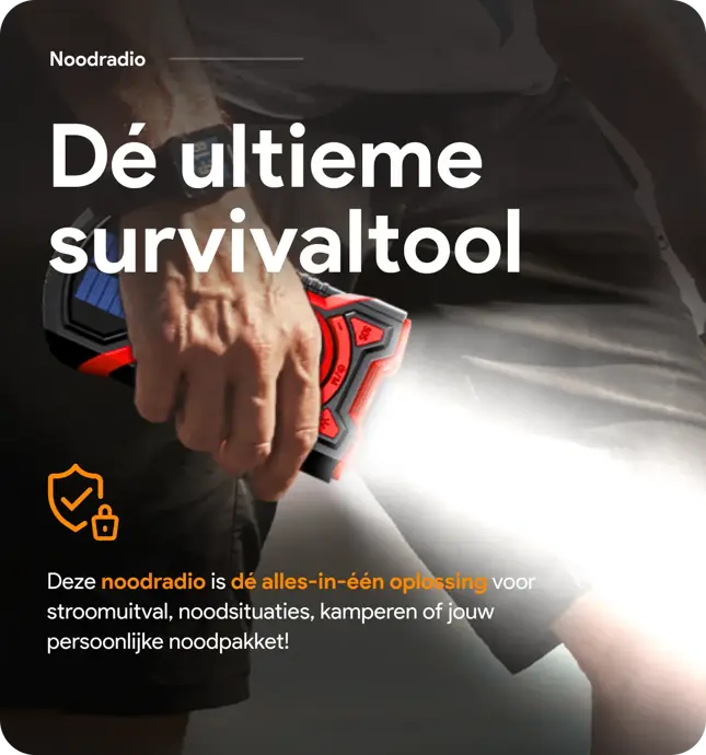 Noodradio met solar dynamo Bluetooth en powerbank