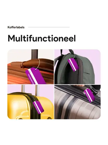 Aluminium kofferlabels – 4 stuks – Paars