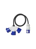 CEE 3-weg splitter 16A 150cm 3x2,5mm²