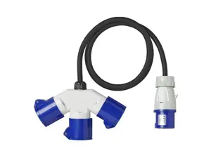 CEE 3-weg splitter 16A 150cm 3x2,5mm²