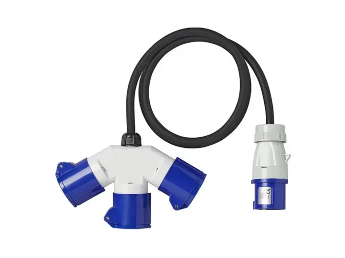 CEE 3-weg splitter 16A 150cm 3x2,5mm²