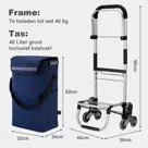 Packaway trolley - trapwielen - 40L