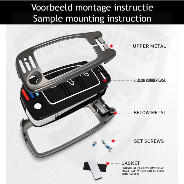 Metalen Sleutelhoesje voor Audi grijs C3