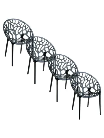 Crystal 4st. zwarte Stoel Garden Impressions