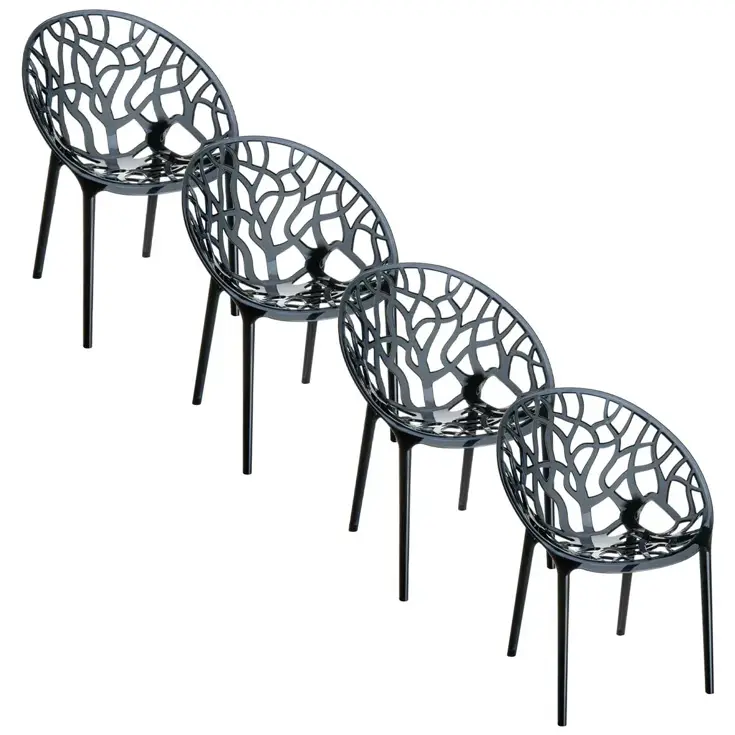 Crystal 4st. zwarte Stoel Garden Impressions