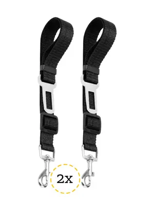 Hondengordel voor Auto - 2 stuks - Zwart