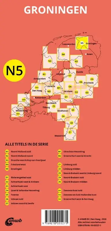 ANWB Fiets en wandelknooppuntenkaart N5 Groningen