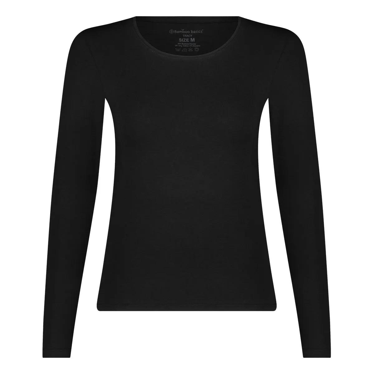 Bamboo Basics TRACY  Shirt Lange Mouw Dames   Zwart