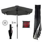CUHOC Parasol Grijs 3m + Redlabel Parasolhoes