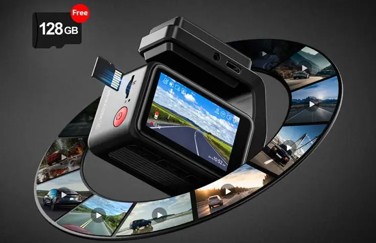 F4 Pro 2CH 4K Touch Wifi GPS 128gb dashcam