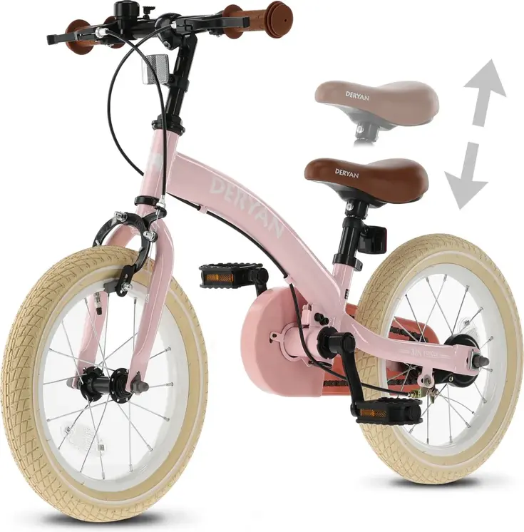 Luxe Kinderfiets 14 inch - 3 in 1 - Loopfiets