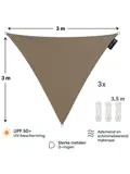 Schaduwdoek driehoekig 3x3x3 m - UV werend