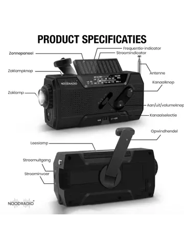Noodradio® Solar Opwindbaar Met Batterijen