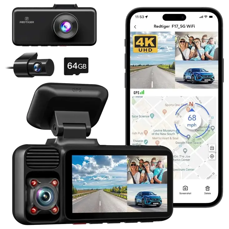 F17 3CH 4K Wifi GPS 64gb dashcam