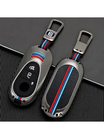 Metalen Sleutelhoesje voor Mercedes grijs, zwart C
