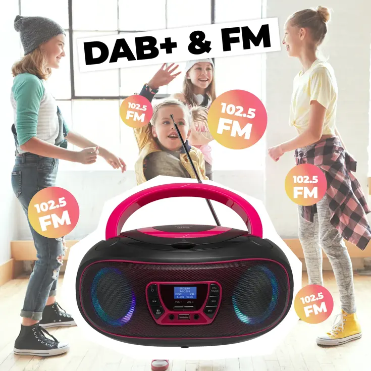 TDB212PINK DAB+/FM Radio Boombox